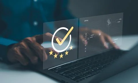 Standard quality control certification assurance guarantee concept. Stock Photos