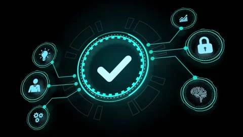 Standard quality control. Certification. Business, technology, internet and n Stock Footage 160289054