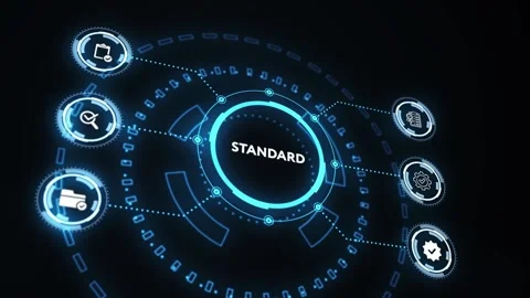 Standard quality control. Certification. Business, technology, internet and n Stock Footage 196742287