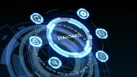 Standard quality control. Certification. Business, technology, internet and n Stock Footage 198299082