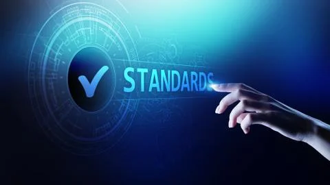 Standard. Quality control. ISO certification, assurance and guarantee. Internet Stock Photos