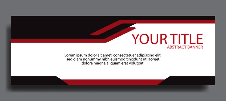 Standard size elegant red web banners. Design template vector Stock Illustration