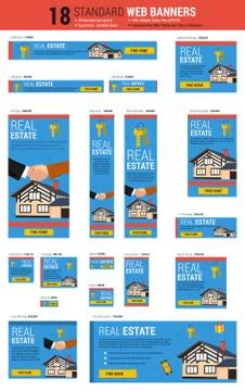 Standard size web banners - Real Estate Stock Illustration