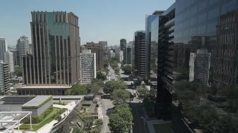 Standard-Speed Dolly-Forward Over Faria Lima Avenue Traffic Stock Footage 322080660