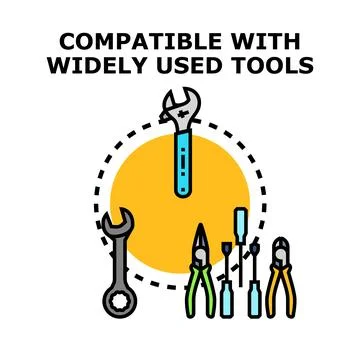 Standard tools compatibility for universal equipment service Stock Illustration