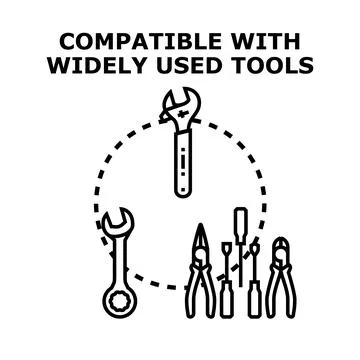 Standard tools compatibility for universal equipment service Stock Illustration