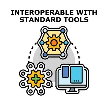 Standard tools interoperability with modern digital systems 스톡 일러스트