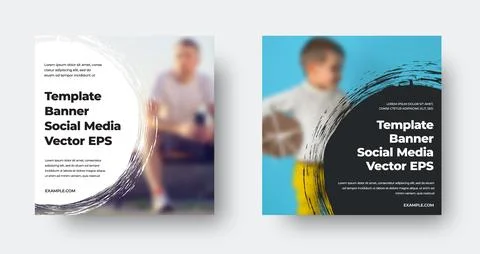 Standard vector banner presentation, EPS, template for social media, with rou Stock Illustration