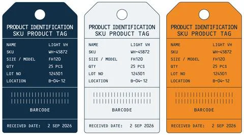 Standard Warehouse Inventory Tag Stock Illustration