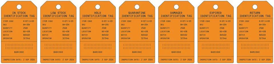 Standard Warehouse Inventory Tag Stock Illustration