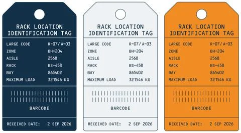 Standard Warehouse Inventory Tag Stock Illustration