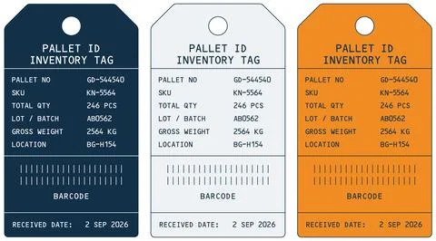 Standard Warehouse Inventory Tag Stock Illustration