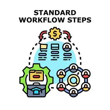 Standard workflow steps optimizing business process management イラスト素材
