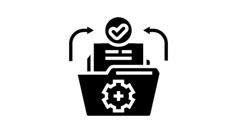 Standardization business process glyph icon animation Stock Footage 326147686