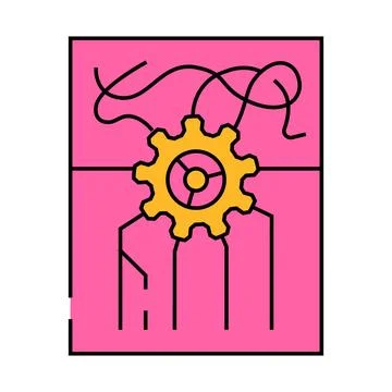 Standardization business process icon color illustration Stock Illustration