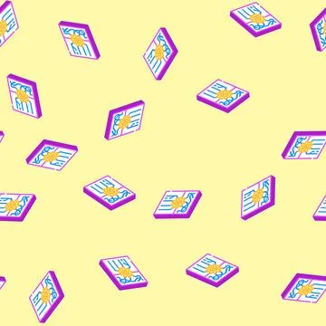 Standardization business process isometric icon seamless pattern Stock Illustration