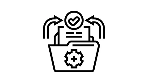Standardization business process line icon animation Stock Footage 326127591