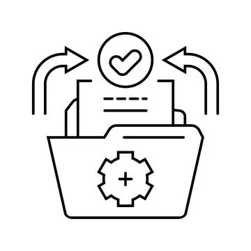Standardization business process line icon vector illustration Illustrazione stock