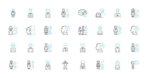 Standardization linear icons set. Compliance, Uniformity, Conformity Stock Illustration