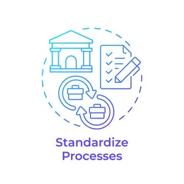 Standardize processes blue gradient concept icon Illustrazione stock