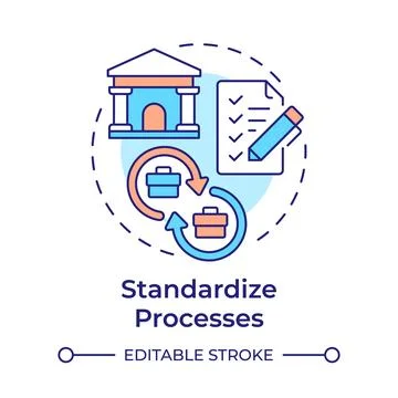 Standardize processes multi color concept icon Stock Illustration