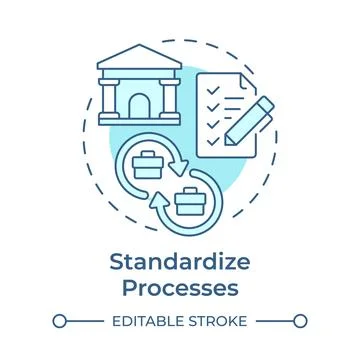Standardize processes soft blue concept icon Stock Illustration