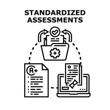 Standardized assessments system and educational evaluation process 스톡 일러스트
