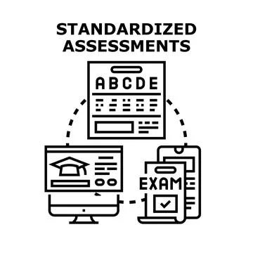Standardized assessments vector concept with online education イラスト素材