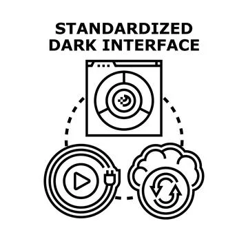 Standardized dark user interface concept icon design Stock Illustration