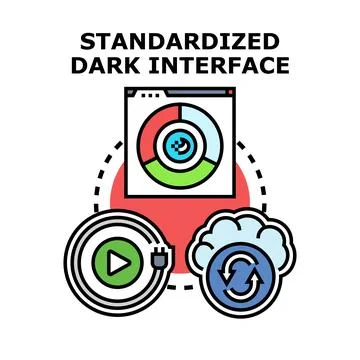 Standardized dark user interface concept icon design Illustrazione stock