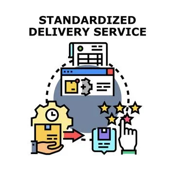 Standardized delivery service process optimizing customer satisfaction Illustrazione stock