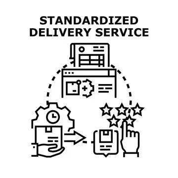 Standardized delivery service process optimizing customer satisfaction Stock Illustration