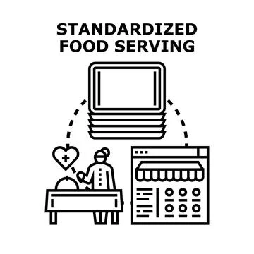 Standardized food serving process vector concept Illustration