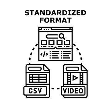 Standardized format converting different data files Stock Illustration