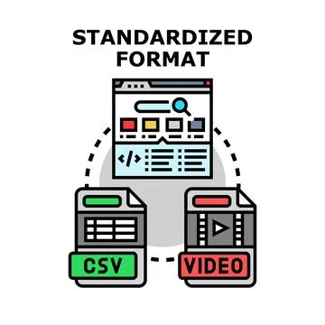 Standardized format converting different data files Stock Illustration