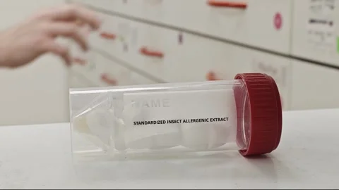 STANDARDIZED INSECT ALLERGENIC EXTRACT allergy diagnostic or immunotherapy topic Stock Footage 346728760