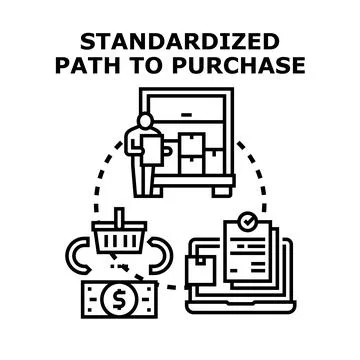 Standardized path to purchase concept vector Stock Illustration