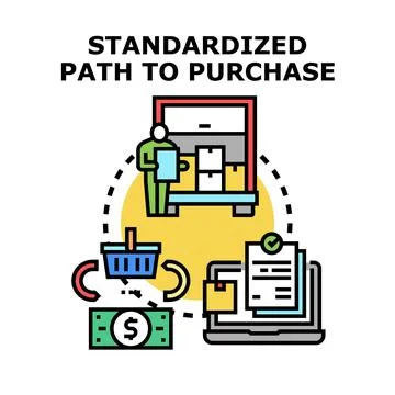 Standardized path to purchase concept vector Stock Illustration