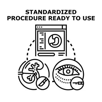 Standardized procedure ready for medical use and aesthetic application Stock Illustration