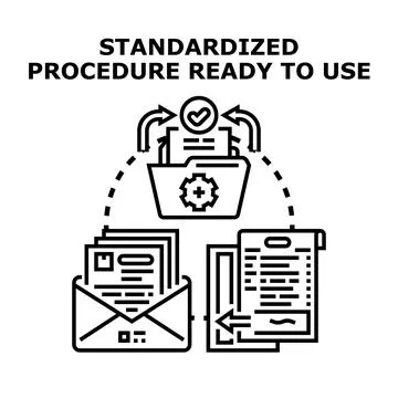 Standardized procedure workflow for business process optimization Stock Illustration