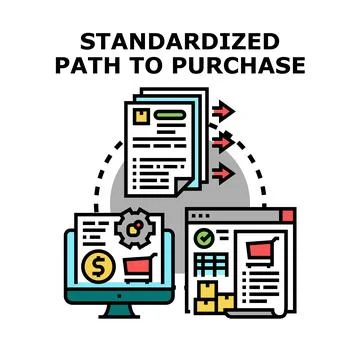 Standardized purchase path process for online commerce Stock Illustration