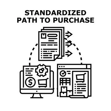 Standardized purchase path process for online commerce Stock Illustration