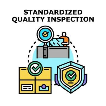 Standardized quality inspection process and quality control 스톡 일러스트