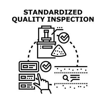 Standardized quality inspection process illustration of manufacturing Illustrazione stock