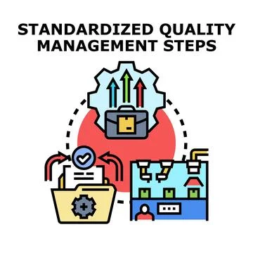 Standardized quality management steps generating business success Illustrazione stock