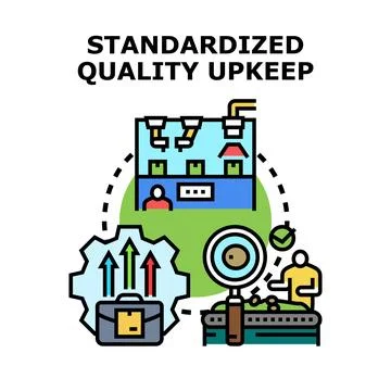 Standardized quality upkeep process concept vector illustration Stockillustratie