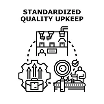 Standardized quality upkeep process concept vector illustration Stock Illustration