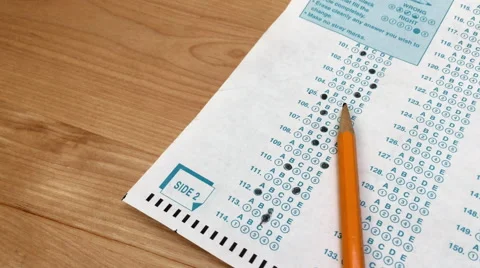 Standardized test answer sheet Video stock 67012569