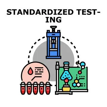 Standardized testing various scientific research and analysis Stock Illustration