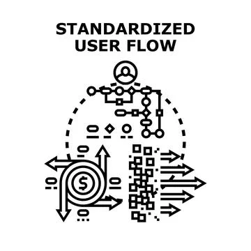 Standardized user flow optimizing business process solution Stock Illustration
